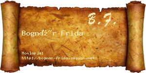 Bognár Frida névjegykártya