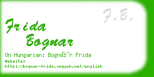 frida bognar business card